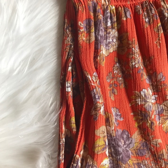 Orange Floral Dress - Picture 3 of 4